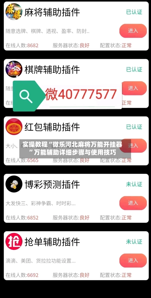 实操教程“微乐河北麻将万能开挂器”万能辅助详细步骤与使用技巧