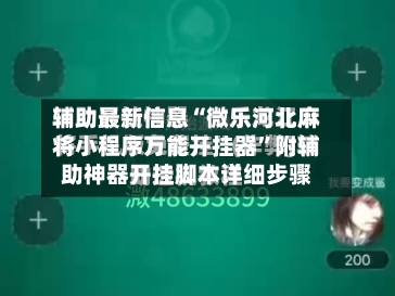 辅助最新信息“微乐河北麻将小程序万能开挂器”附辅助神器开挂脚本详细步骤-第2张图片