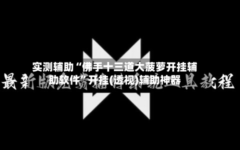 实测辅助“佛手十三道大菠萝开挂辅助软件”开挂(透视)辅助神器-第2张图片