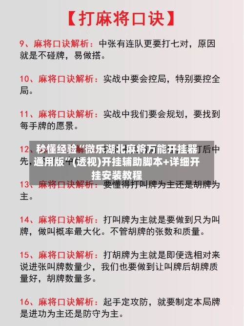 秒懂经验“微乐湖北麻将万能开挂器通用版”(透视)开挂辅助脚本+详细开挂安装教程-第2张图片