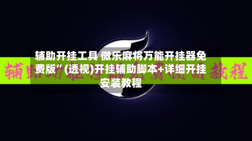 辅助开挂工具 微乐麻将万能开挂器免费版	”(透视)开挂辅助脚本+详细开挂安装教程-第2张图片