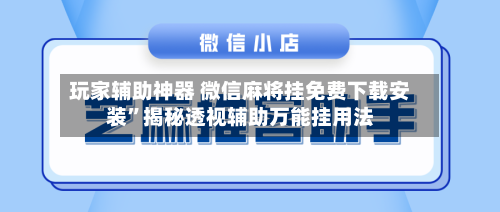 玩家辅助神器 微信麻将挂免费下载安装	”揭秘透视辅助万能挂用法-第2张图片