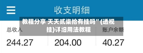 教程分享 天天贰柒拾有挂吗”(透视挂)详细用法教程-第3张图片