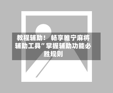 教程辅助！ 畅享睢宁麻将辅助工具”掌握辅助功能必胜规则-第2张图片