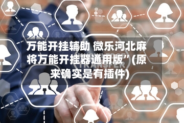 万能开挂辅助 微乐河北麻将万能开挂器通用版”(原来确实是有插件)-第3张图片
