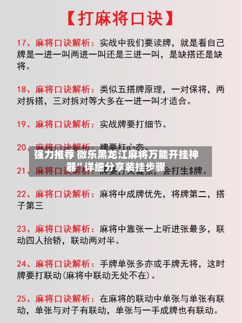 强力推荐 微乐黑龙江麻将万能开挂神器”详细分享装挂步骤-第2张图片