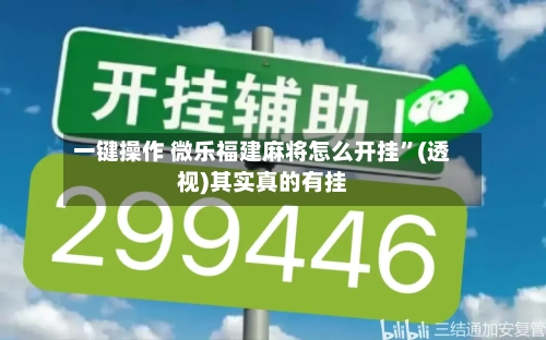一键操作 微乐福建麻将怎么开挂”(透视)其实真的有挂-第2张图片