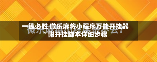 一键必胜 微乐麻将小程序万能开挂器”附开挂脚本详细步骤-第3张图片
