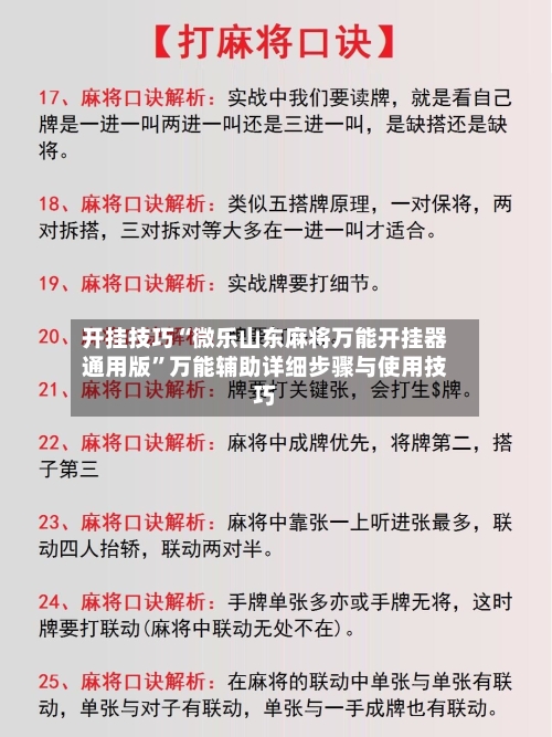 开挂技巧“微乐山东麻将万能开挂器通用版”万能辅助详细步骤与使用技巧-第3张图片