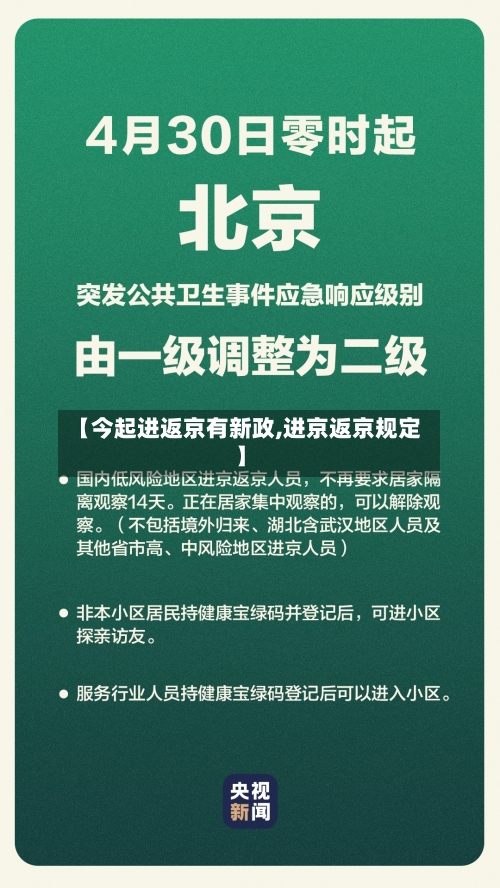 【今起进返京有新政,进京返京规定】