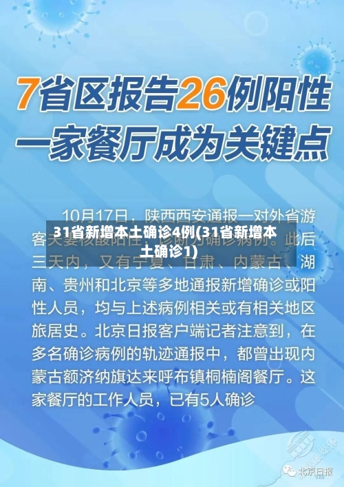 31省新增本土确诊4例(31省新增本土确诊1)