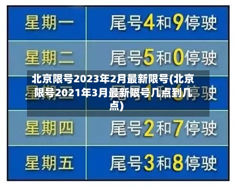 北京限号2023年2月最新限号(北京限号2021年3月最新限号几点到几点)-第2张图片