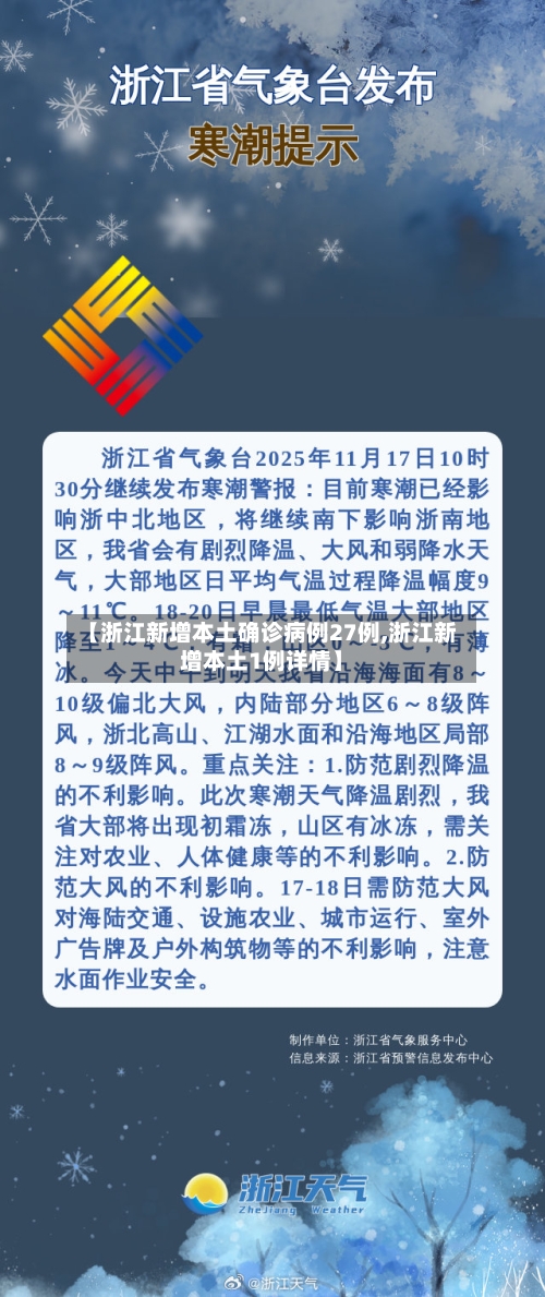 【浙江新增本土确诊病例27例,浙江新增本土1例详情】