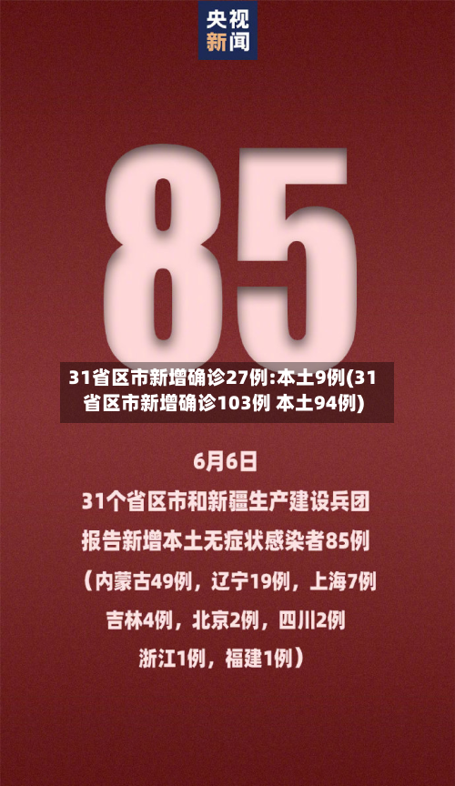 31省区市新增确诊27例:本土9例(31省区市新增确诊103例 本土94例)-第2张图片