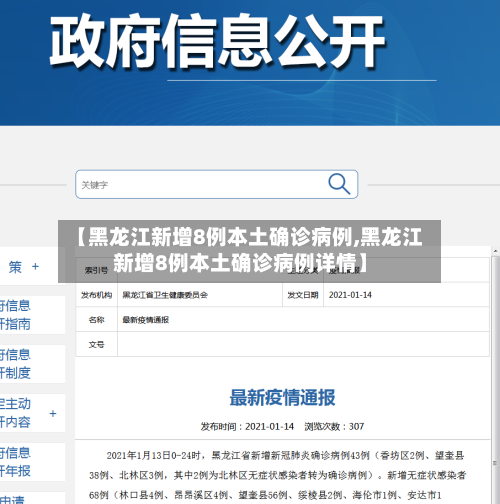 【黑龙江新增8例本土确诊病例,黑龙江新增8例本土确诊病例详情】