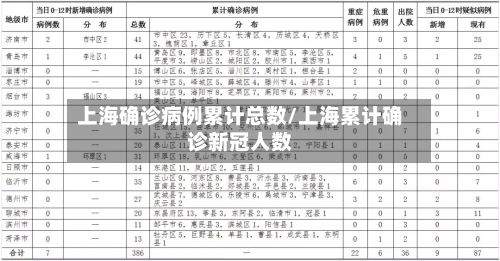 上海确诊病例累计总数/上海累计确诊新冠人数