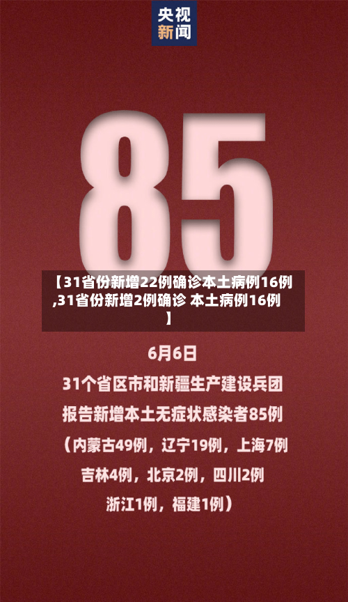 【31省份新增22例确诊本土病例16例,31省份新增2例确诊 本土病例16例】-第2张图片