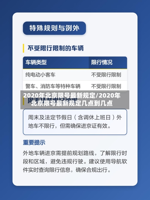 2020年北京限号最新规定/2020年北京限号最新规定几点到几点
