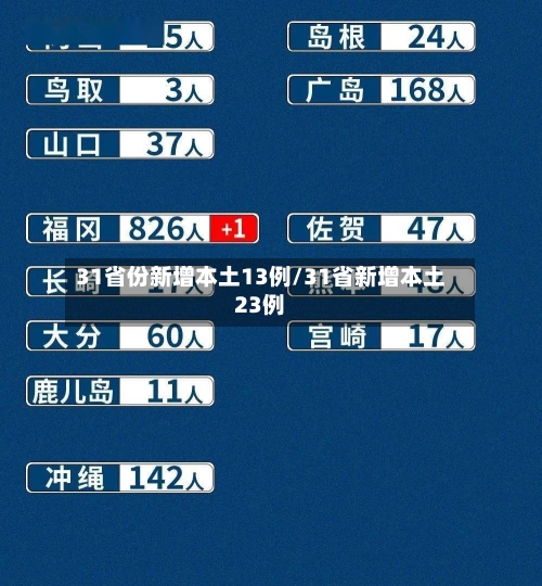 31省份新增本土13例/31省新增本土23例
