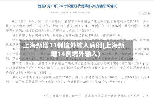 上海新增11例境外输入病例(上海新增14例境外输入)-第3张图片