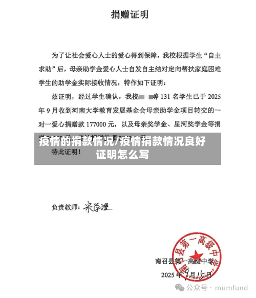 疫情的捐款情况/疫情捐款情况良好证明怎么写-第2张图片