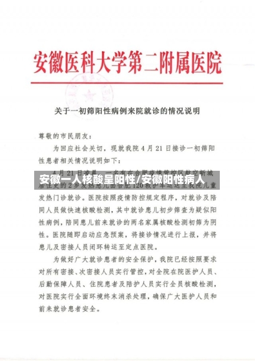 安徽一人核酸呈阳性/安徽阳性病人-第2张图片