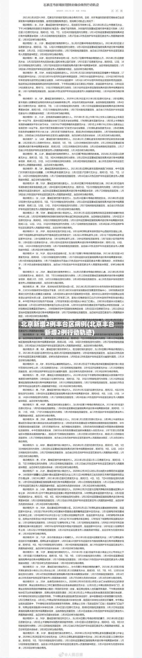 北京新增2例丰台区病例(北京丰台新增2例行动轨迹)-第3张图片