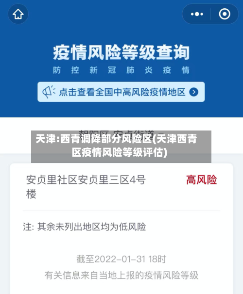 天津:西青调降部分风险区(天津西青区疫情风险等级评估)