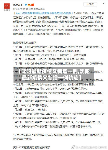 【沈阳最新疫情又新增一例,沈阳最新疫情又新增一例轨迹】