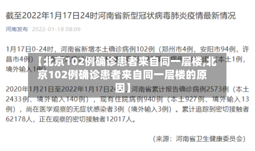 【北京102例确诊患者来自同一层楼,北京102例确诊患者来自同一层楼的原因】