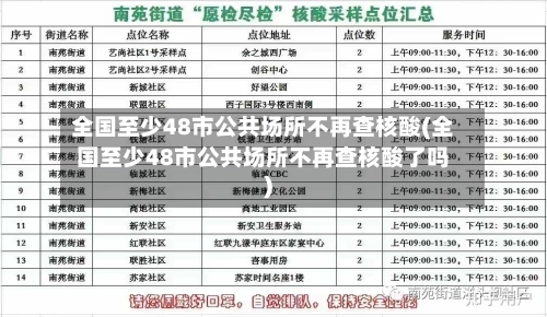 全国至少48市公共场所不再查核酸(全国至少48市公共场所不再查核酸了吗)-第3张图片