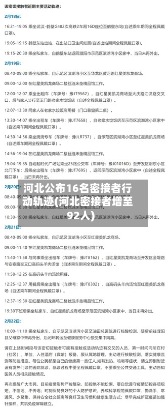 河北公布16名密接者行动轨迹(河北密接者增至92人)-第2张图片
