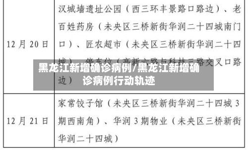 黑龙江新增确诊病例/黑龙江新增确诊病例行动轨迹