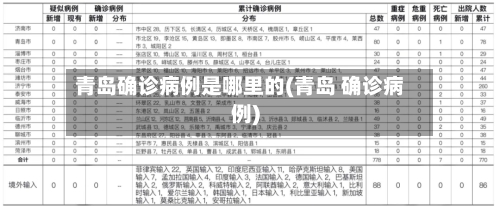 青岛确诊病例是哪里的(青岛 确诊病例)