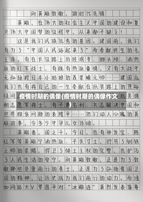 疫情时期的偶像(疫情时期的偶像作文)