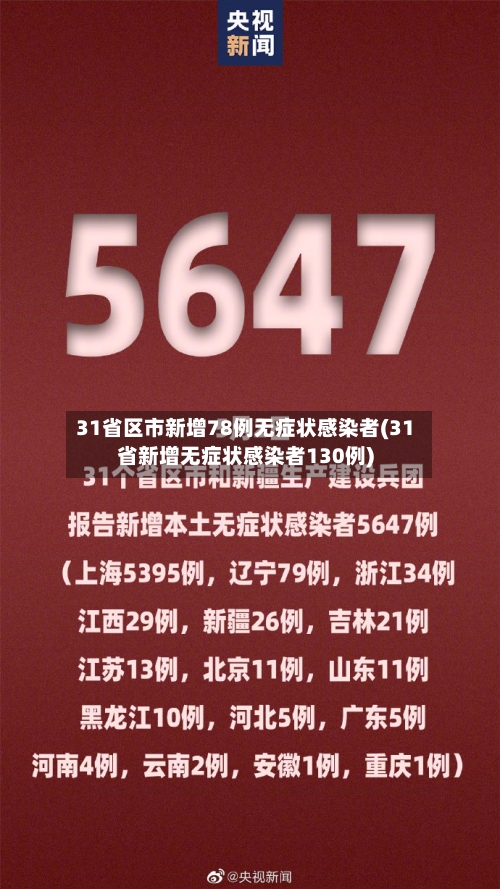 31省区市新增78例无症状感染者(31省新增无症状感染者130例)-第3张图片
