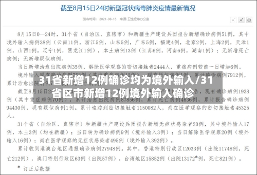 31省新增12例确诊均为境外输入/31省区市新增12例境外输入确诊