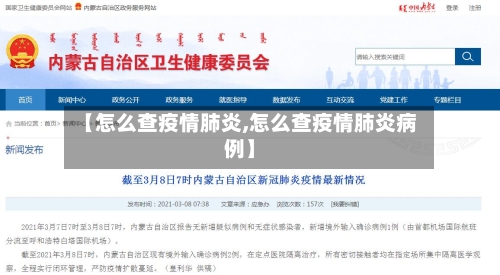 【怎么查疫情肺炎,怎么查疫情肺炎病例】