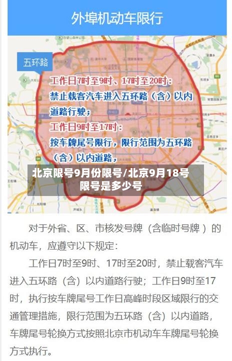 北京限号9月份限号/北京9月18号限号是多少号-第2张图片
