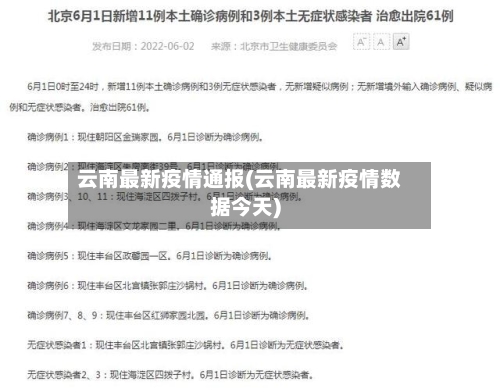 云南最新疫情通报(云南最新疫情数据今天)