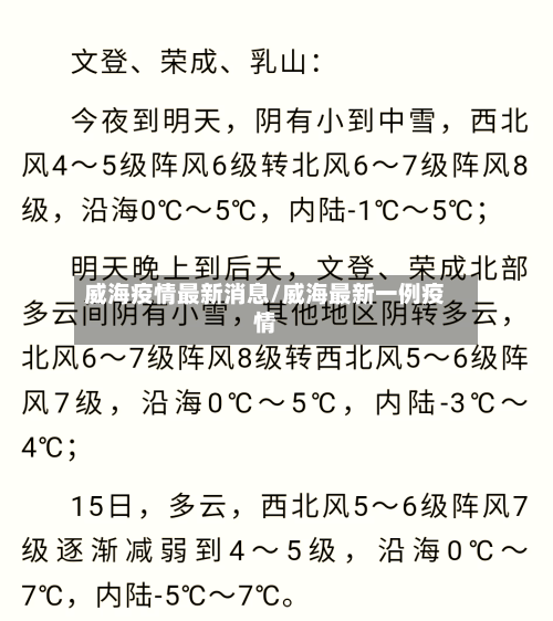 威海疫情最新消息/威海最新一例疫情-第2张图片