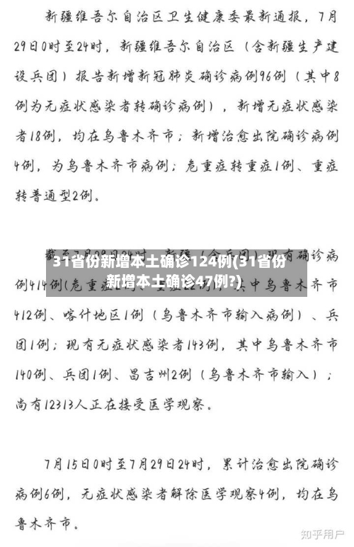 31省份新增本土确诊124例(31省份新增本土确诊47例?)